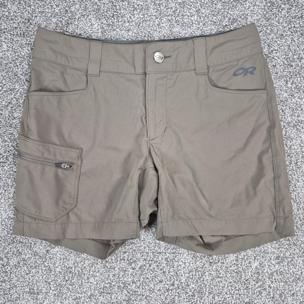 Outdoor Research Ferrosi Shorts Women 4 Brown Hiking Stretch Cargo 5" Inseam